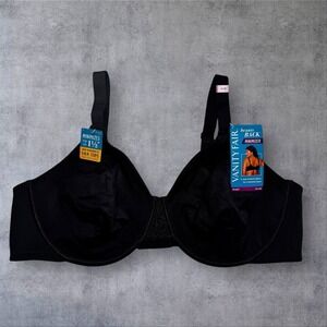 New Vanity Fair 76080 Beauty Back Minimizer Bra Black Size 44D 44 D